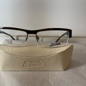 Jean Paul Gaultier Vintage Eyeglass Frames Acetate & metal w/cutout and beads.